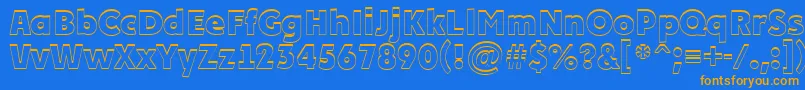 APlakatcmplshExtrabold Font – Orange Fonts on Blue Background