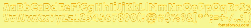 APlakatcmplshExtrabold Font – Orange Fonts on Yellow Background
