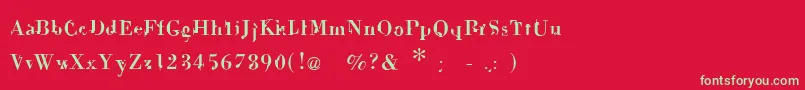 フォントDekale – 赤い背景に緑の文字