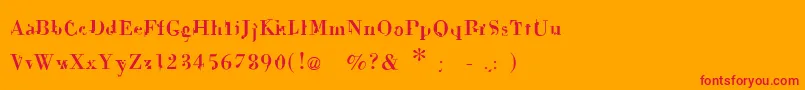 フォントDekale – オレンジの背景に赤い文字