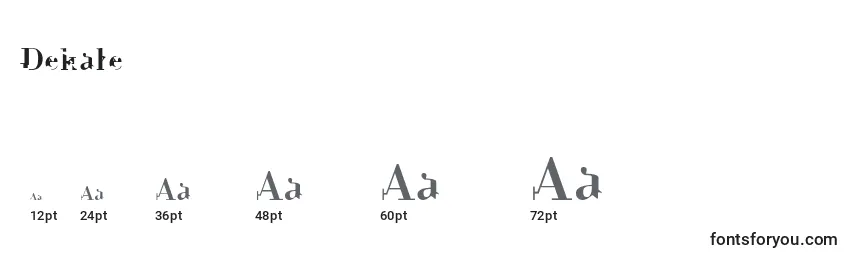 Размеры шрифта Dekale