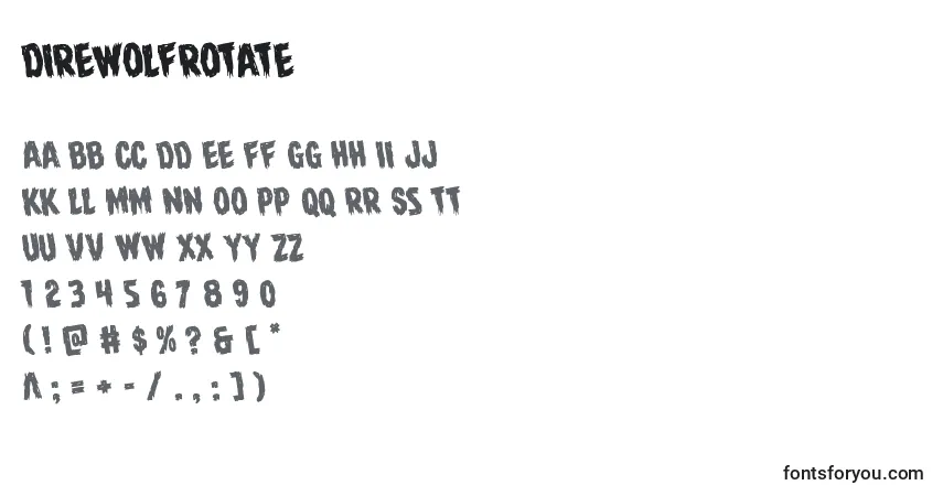 A fonte Direwolfrotate – alfabeto, números, caracteres especiais