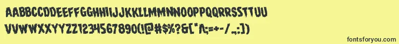 フォントDirewolfrotate – 黒い文字の黄色い背景
