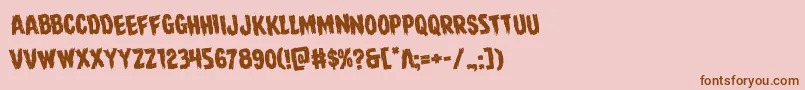 Direwolfrotate-fontti – ruskeat fontit vaaleanpunaisella taustalla