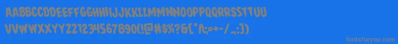フォントDirewolfrotate – 青い背景に灰色の文字