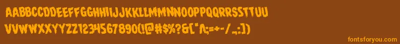 Direwolfrotate Font – Orange Fonts on Brown Background