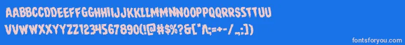 フォントDirewolfrotate – ピンクの文字、青い背景