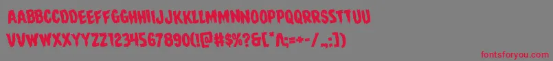 フォントDirewolfrotate – 赤い文字の灰色の背景