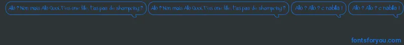 Шрифт AlloTasPasDeShampoing – синие шрифты на чёрном фоне