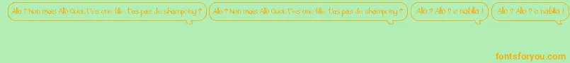 AlloTasPasDeShampoing Font – Orange Fonts on Green Background