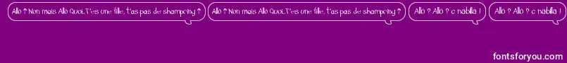 AlloTasPasDeShampoing Font – White Fonts on Purple Background