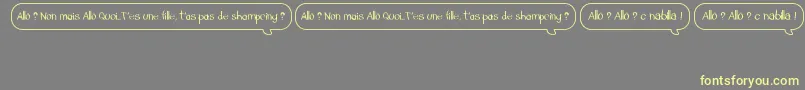 AlloTasPasDeShampoing Font – Yellow Fonts on Gray Background