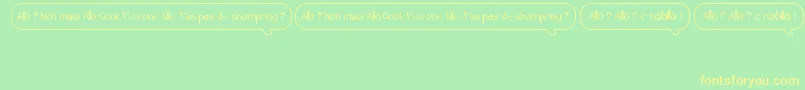 Czcionka AlloTasPasDeShampoing – żółte czcionki na zielonym tle