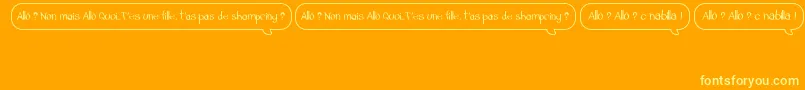 フォントAlloTasPasDeShampoing – オレンジの背景に黄色の文字