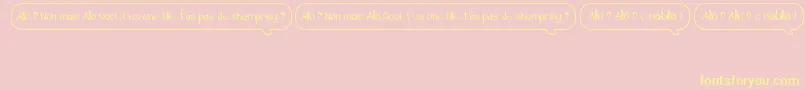 Czcionka AlloTasPasDeShampoing – żółte czcionki na różowym tle