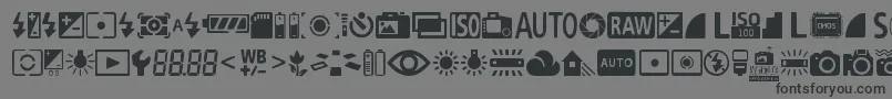 DigitalCameraSymbols Font – Black Fonts on Gray Background
