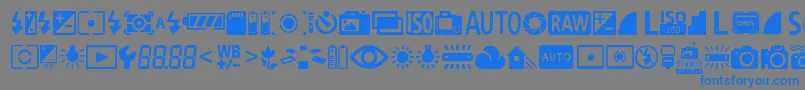 Police DigitalCameraSymbols – polices bleues sur fond gris