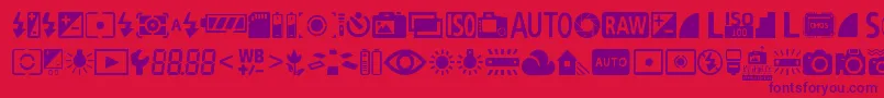 DigitalCameraSymbols Font – Purple Fonts on Red Background
