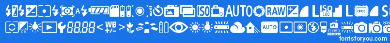 DigitalCameraSymbols Font – White Fonts on Blue Background