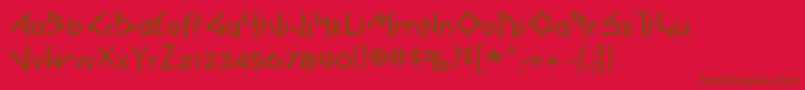 Rokford Font – Brown Fonts on Red Background
