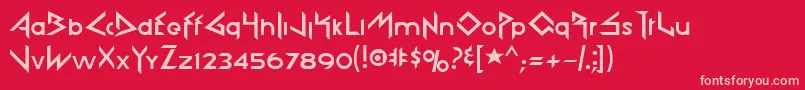 Rokford Font – Pink Fonts on Red Background