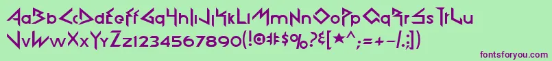 Rokford Font – Purple Fonts on Green Background