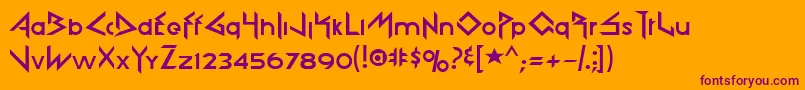 Rokford Font – Purple Fonts on Orange Background