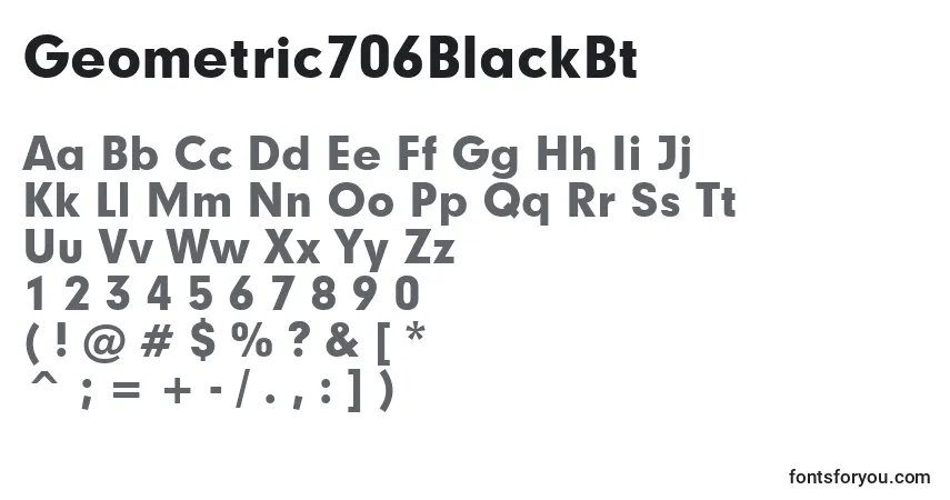 Шрифт Geometric706BlackBt – алфавит, цифры, специальные символы