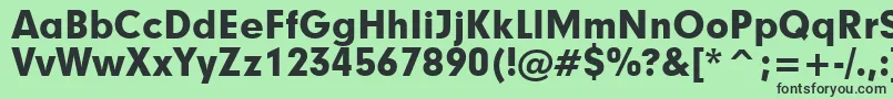 フォントGeometric706BlackBt – 緑の背景に黒い文字