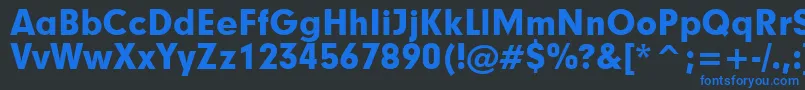 フォントGeometric706BlackBt – 黒い背景に青い文字