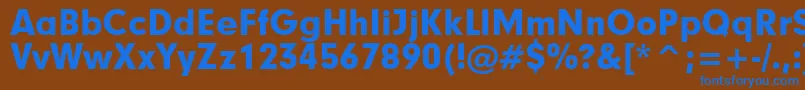 Geometric706BlackBt-fontti – siniset fontit ruskealla taustalla