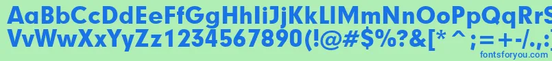 Geometric706BlackBt-fontti – siniset fontit vihreällä taustalla