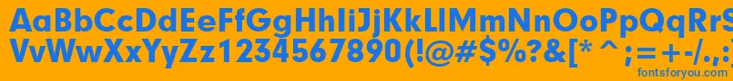 Geometric706BlackBt-fontti – siniset fontit oranssilla taustalla