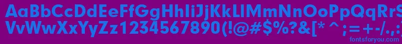 Czcionka Geometric706BlackBt – niebieskie czcionki na fioletowym tle