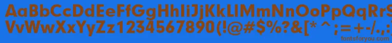 Fonte Geometric706BlackBt – fontes marrons em um fundo azul