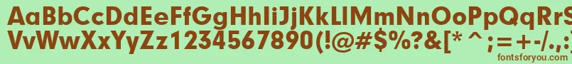 Geometric706BlackBt-Schriftart – Braune Schriften auf grünem Hintergrund