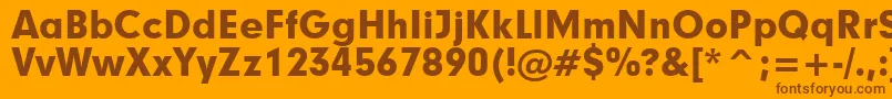 Czcionka Geometric706BlackBt – brązowe czcionki na pomarańczowym tle