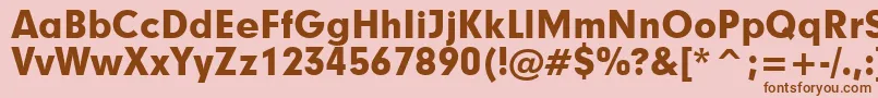 フォントGeometric706BlackBt – ピンクの背景に茶色のフォント