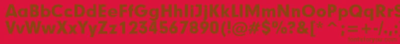 Geometric706BlackBt-fontti – ruskeat fontit punaisella taustalla