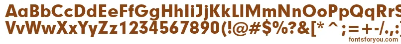 フォントGeometric706BlackBt – 白い背景に茶色のフォント