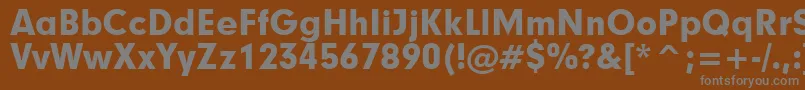 Geometric706BlackBt-fontti – harmaat kirjasimet ruskealla taustalla