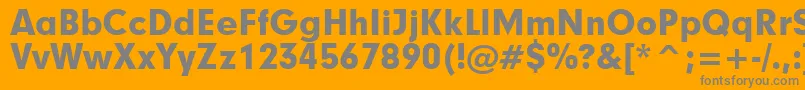 Czcionka Geometric706BlackBt – szare czcionki na pomarańczowym tle