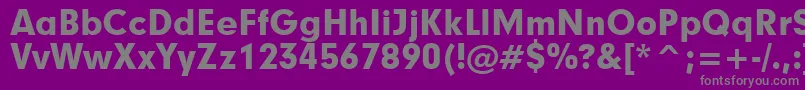 フォントGeometric706BlackBt – 紫の背景に灰色の文字