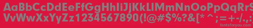 Geometric706BlackBt-fontti – harmaat kirjasimet punaisella taustalla