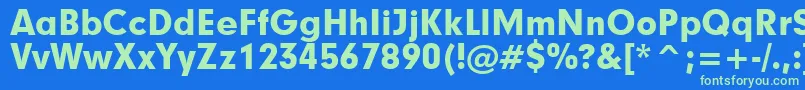 Шрифт Geometric706BlackBt – зелёные шрифты на синем фоне