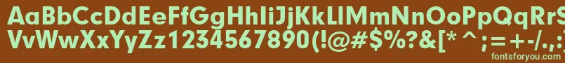 Шрифт Geometric706BlackBt – зелёные шрифты на коричневом фоне