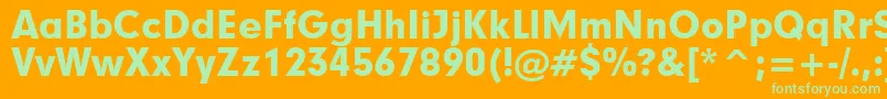 Geometric706BlackBt-fontti – vihreät fontit oranssilla taustalla