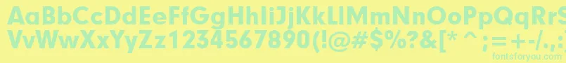 Geometric706BlackBt-fontti – vihreät fontit keltaisella taustalla