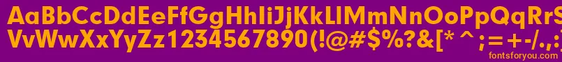フォントGeometric706BlackBt – 紫色の背景にオレンジのフォント