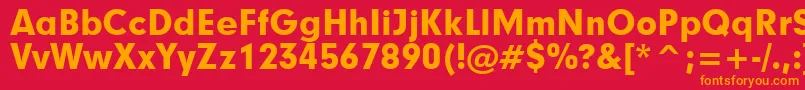フォントGeometric706BlackBt – 赤い背景にオレンジの文字